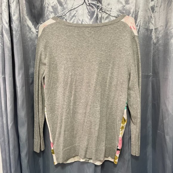 MERONA Grey, Pink, & Aqua Floral Cardigan Sz M - Picture 3 of 6